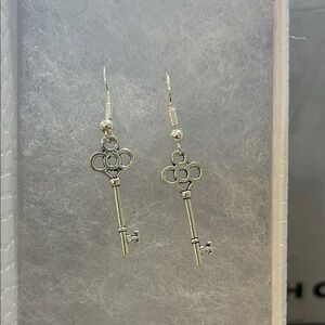 Silver Key Dangle Earrings